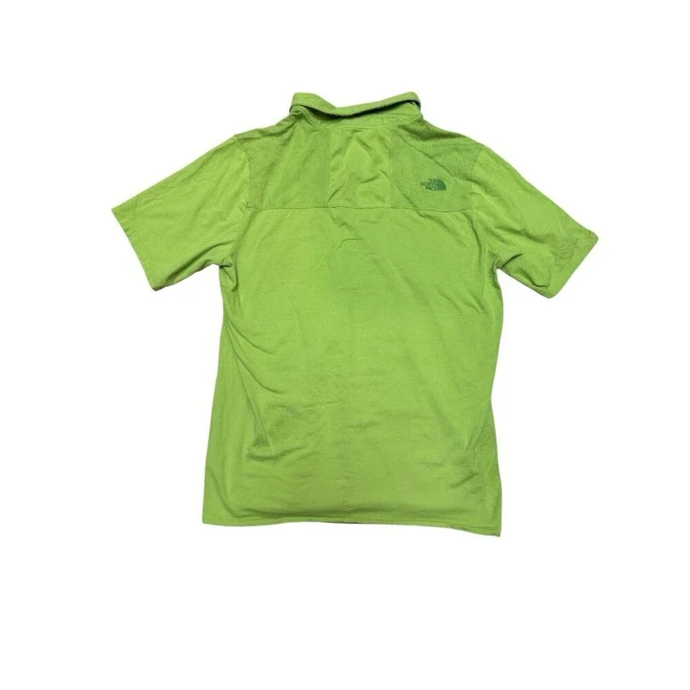 The North Face Polo Shirt Mens Large Green Performance Short Sleeve